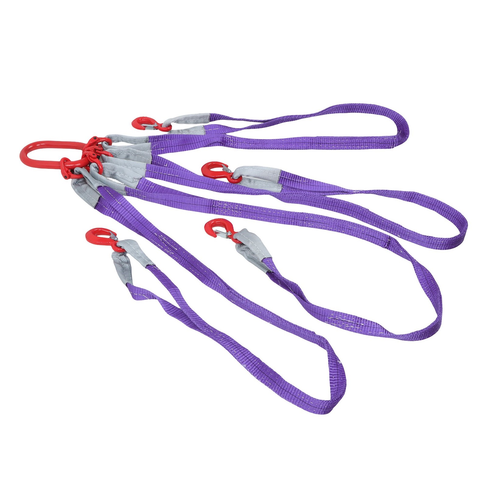 Four Leg Bridle Web Sling 5ft 6600lbs Lifting Slings with G80 Grab Hooks