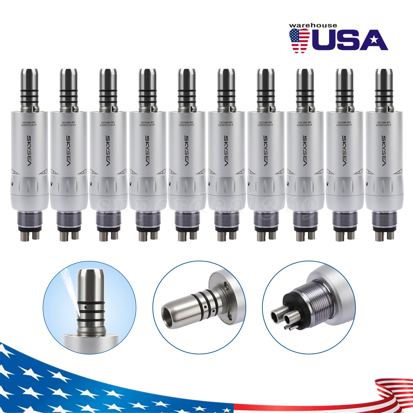 1-10*SKYSEA Dental Low Speed Handpiece Internal E-TYPE Air Motor 4 Hole fit KAVO
