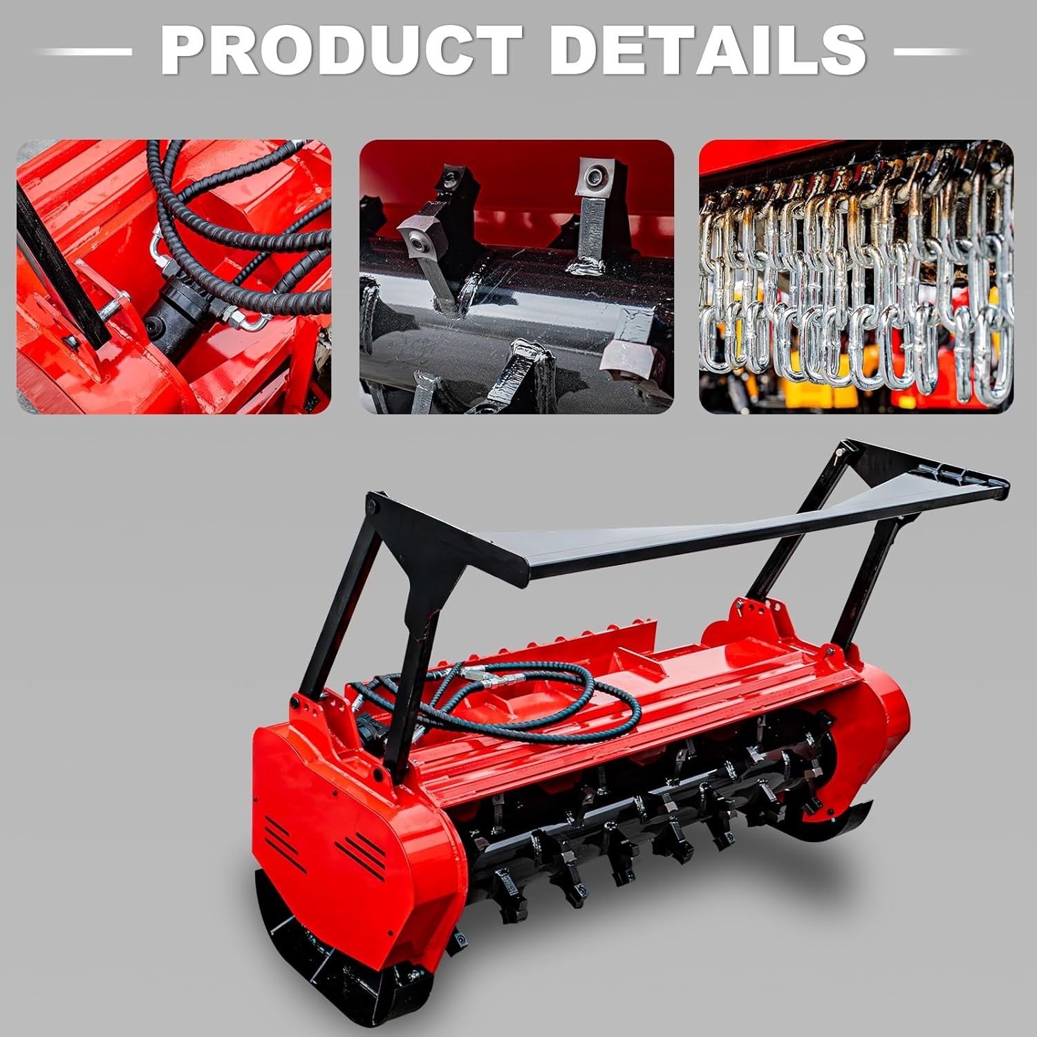 60″ Forestry Mulcher Cutter for Bobcat Skid Steer Tree Removal Land Clearing