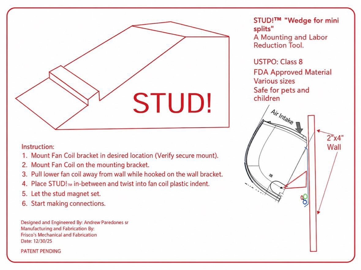 STUD! ?Wedge for mini splits? 3 positions, one tool! Mini Split Spacer