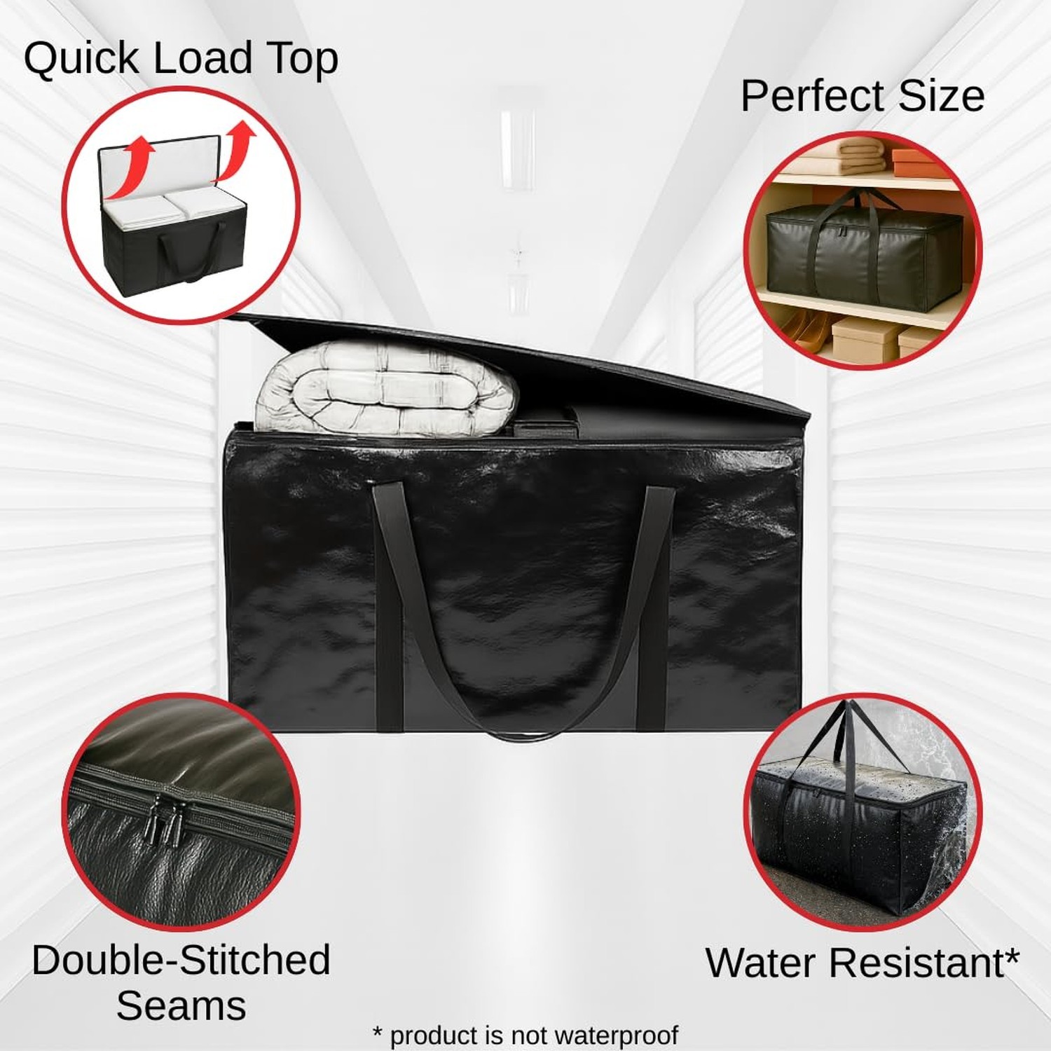 BAG-THAT! 8 – Pack Heavy Duty Large Moving Bags, with Strong Zipper and Comfo…