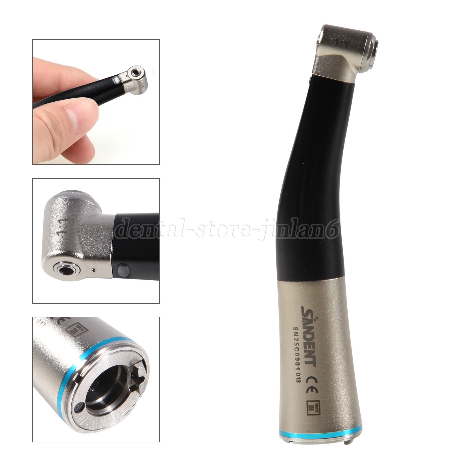 Dental 1:1 Fiber Optic Contra Angle Internal Spray / Diamond Polishing Wheels US