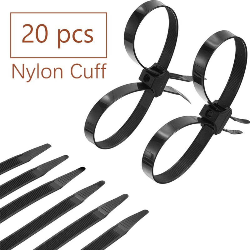 20PCS zipper tie disposable double police lock cuff elastic nylon bundle