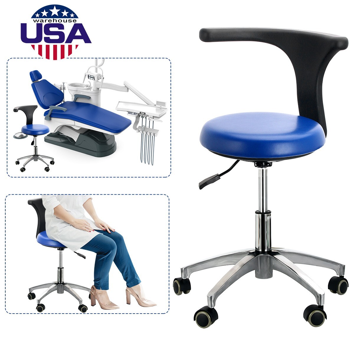 FDA Dental Unit Chair Computer Controlled Motor PU Hard Leather & Doctor Stool