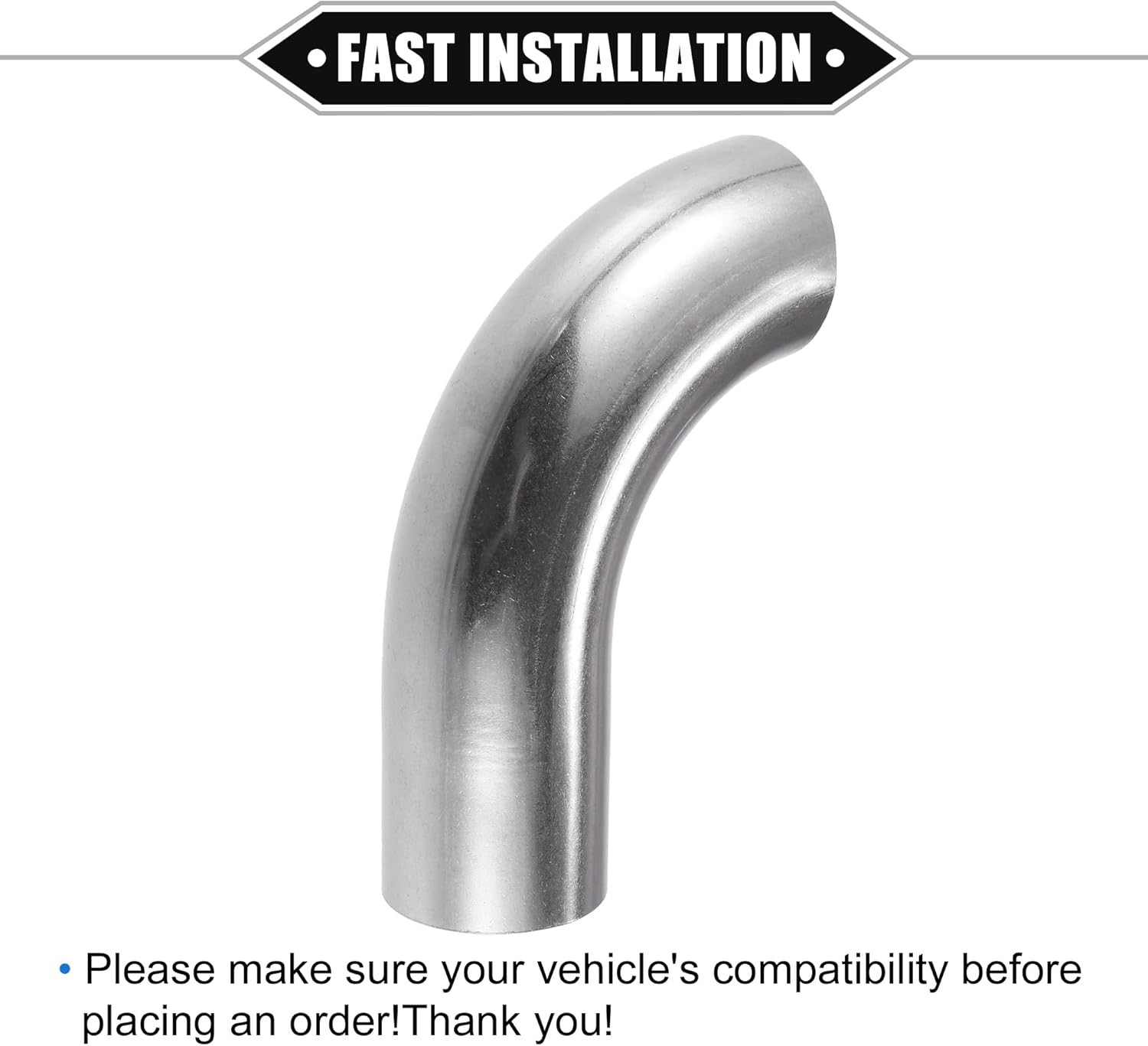 Bend Elbow Pipe Tube, 1.5″ OD 4.72″ 2.95″ Leg 90 Degree DIY Exhaust Pipe Interco