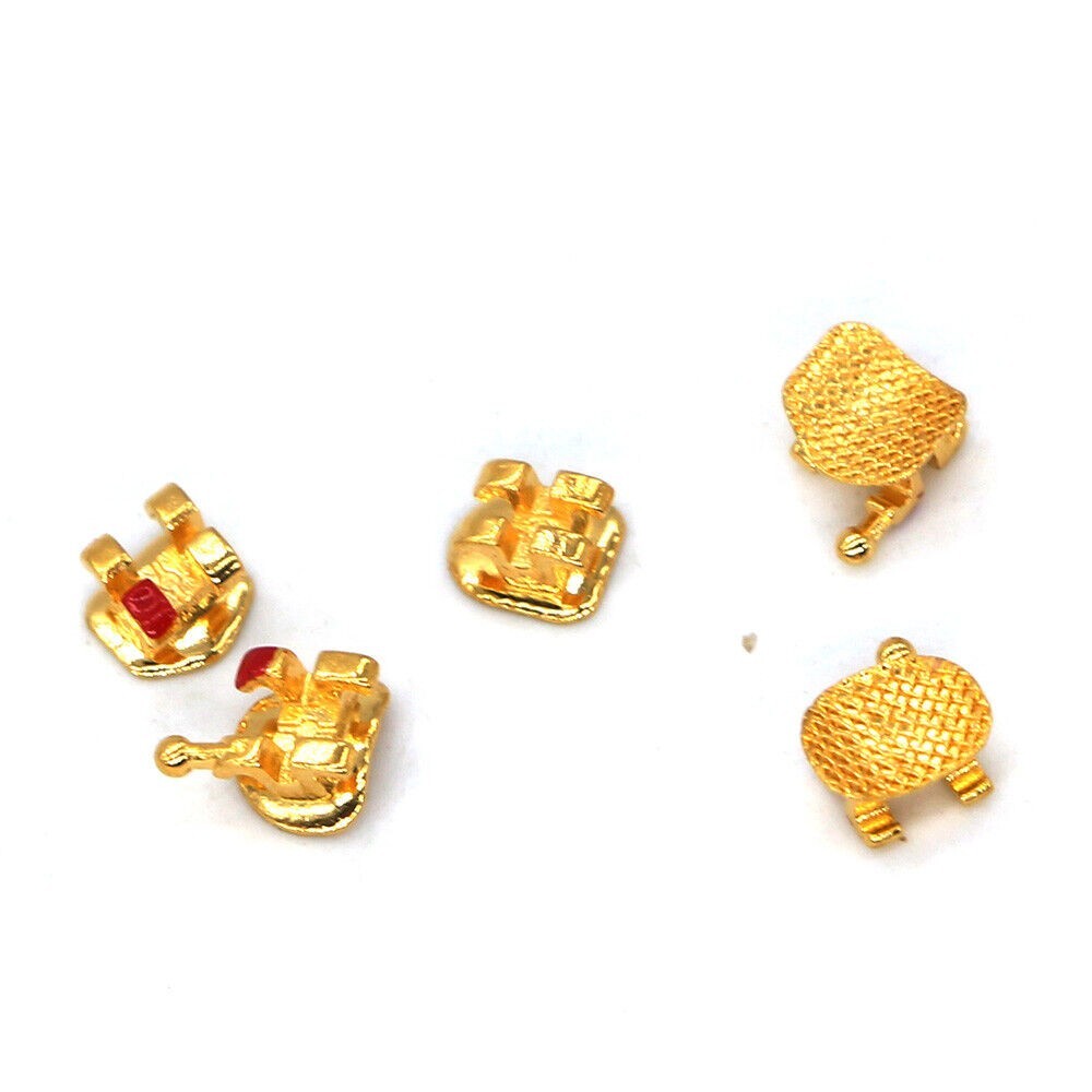 Dental Orthodontic 18K Gold Coated Metal Bracket Mini MBT 022 3-4-5 20pcs/set