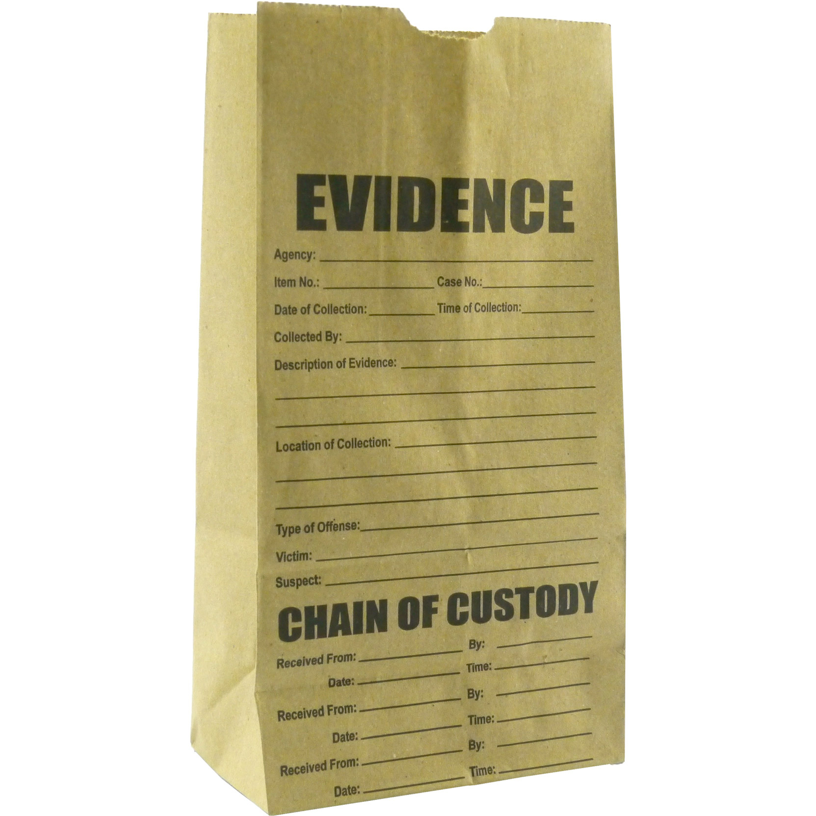 Evidence Bags Sample Pack of 12 Paper and Plastic