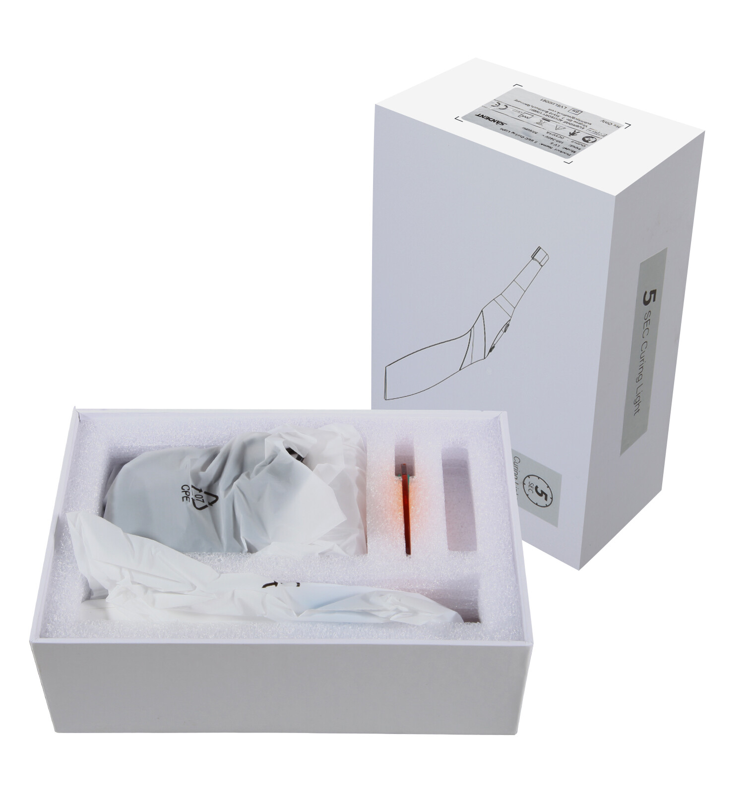 Dental Light Cure Lamp Cordless 3 Modes Metal Head LED 5SEC Dental Curing Light