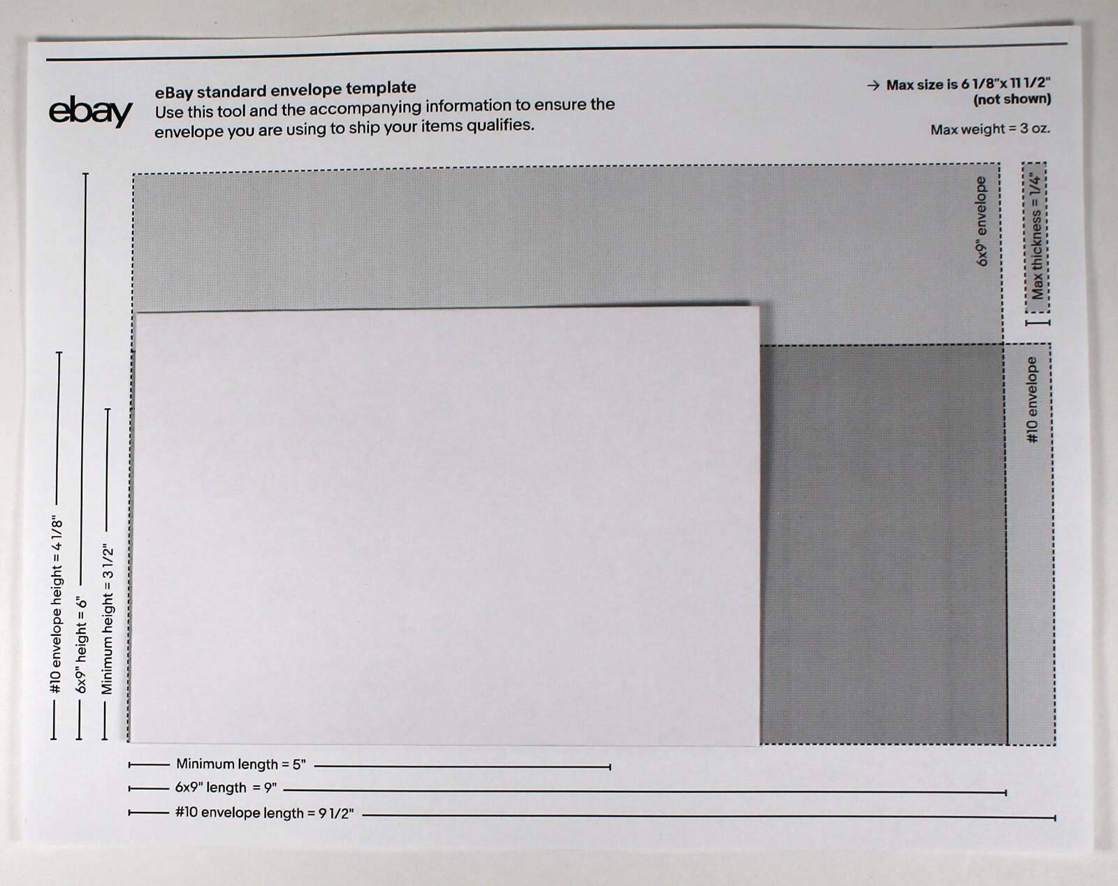 eBay Standard Envelope 6.5×4.5 Photo Cardboard Mailer 25 50 100 250 500 Bulk