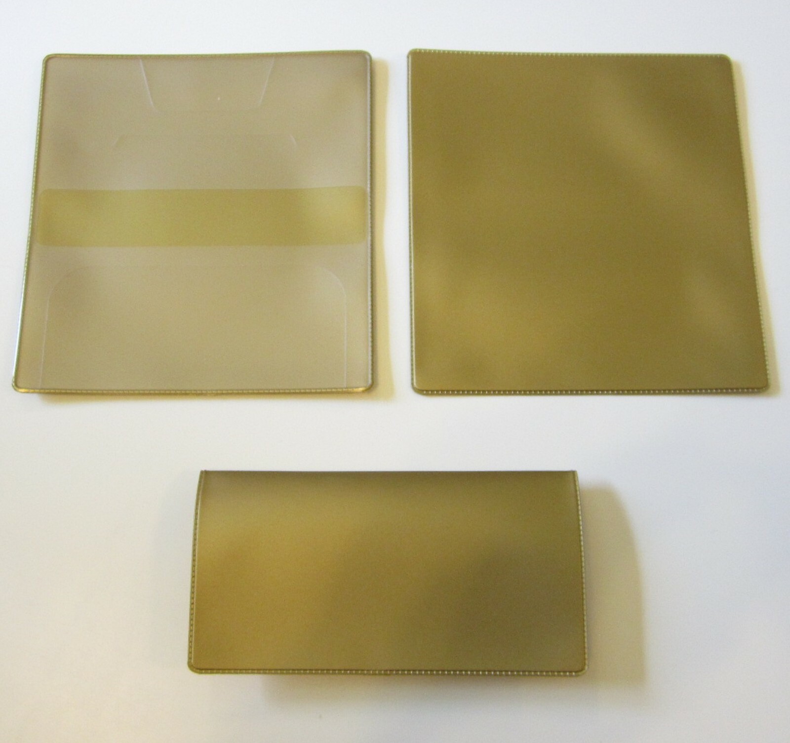 1 NEW GOLD VINYL CHECK BOOK COVER & 1 NEW CHECKBOOK TRANSACTION REGISTER