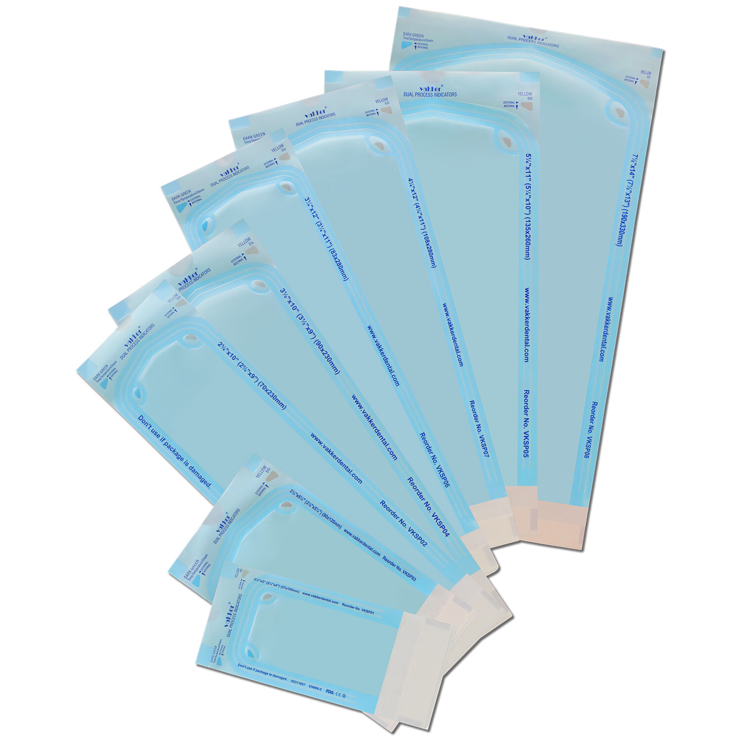 2000pc 2.25″ x 5″ Self Sealing Dental Sterilization Pouches Autoclave Bag