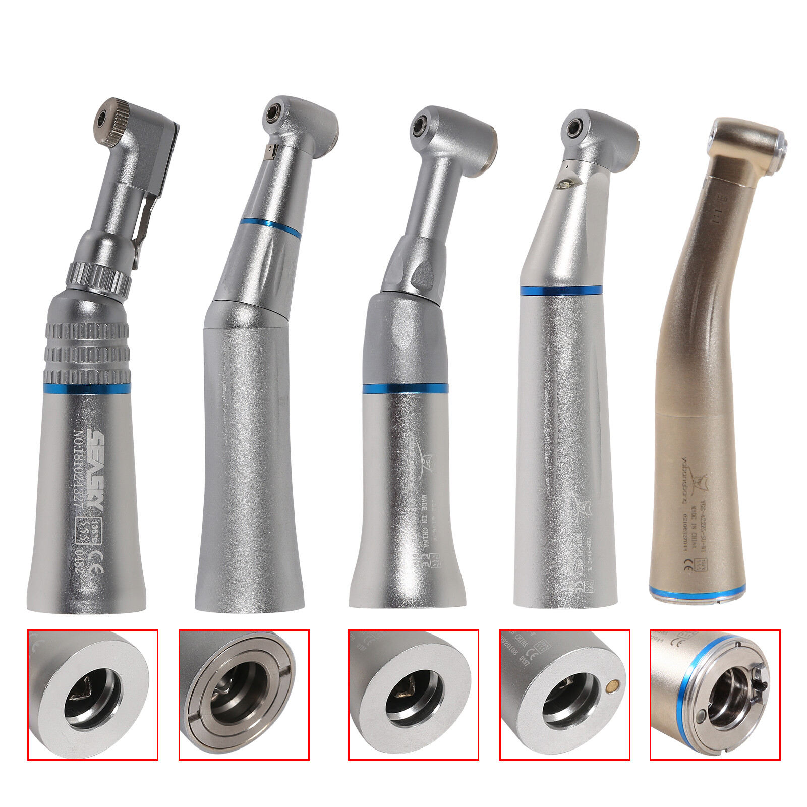 1:1 Fiber Optic/ LED/ Contra Angle Low Slow Speed Handpiece E-type Dental