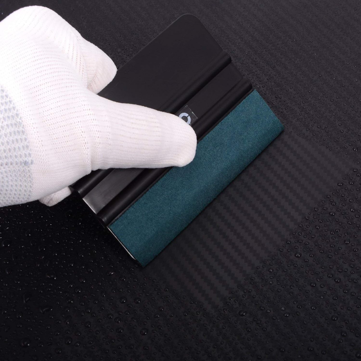 FOSHIO Vinyl Wrap Squeegee 4 Inch with Micro 3PCS Black Felt squeegee,