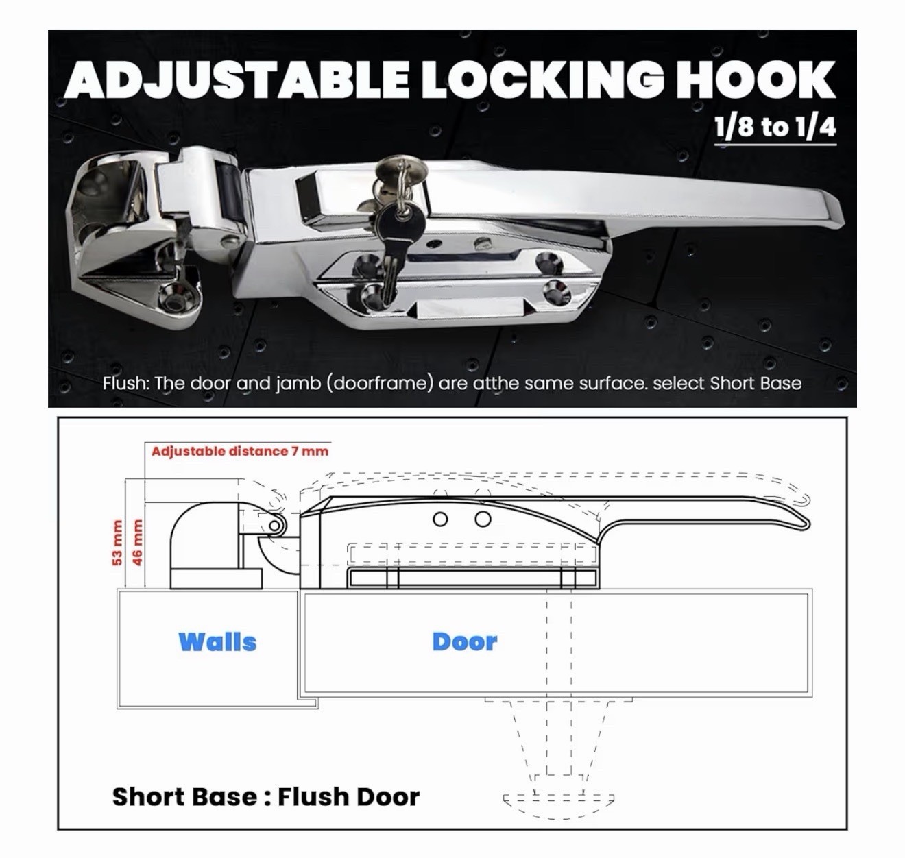 Cooler Door Handle with Latch Complete Cooler Door Latch Kit Freezer Door Handle