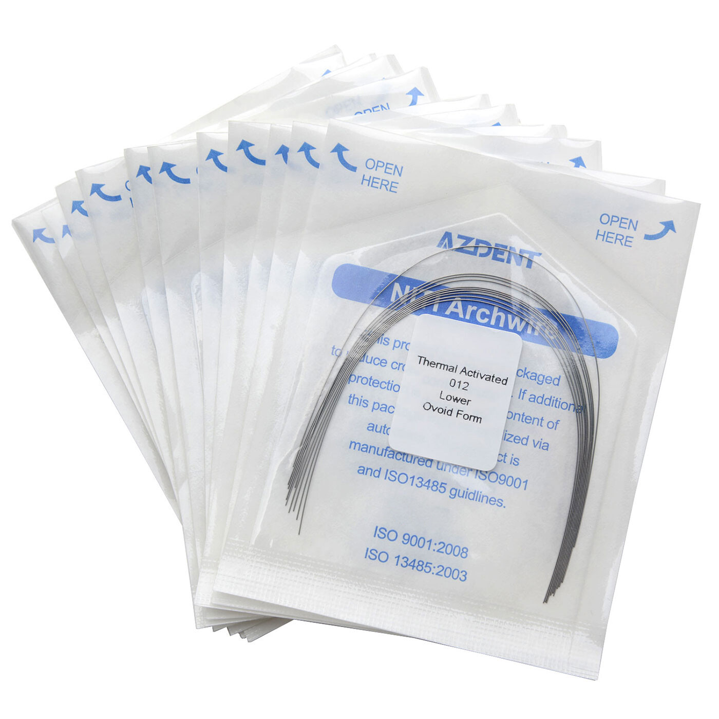 AZDENT Dental Orthodontic Heat Thermal Activated NITI Arch Wires Ovoid/Nature