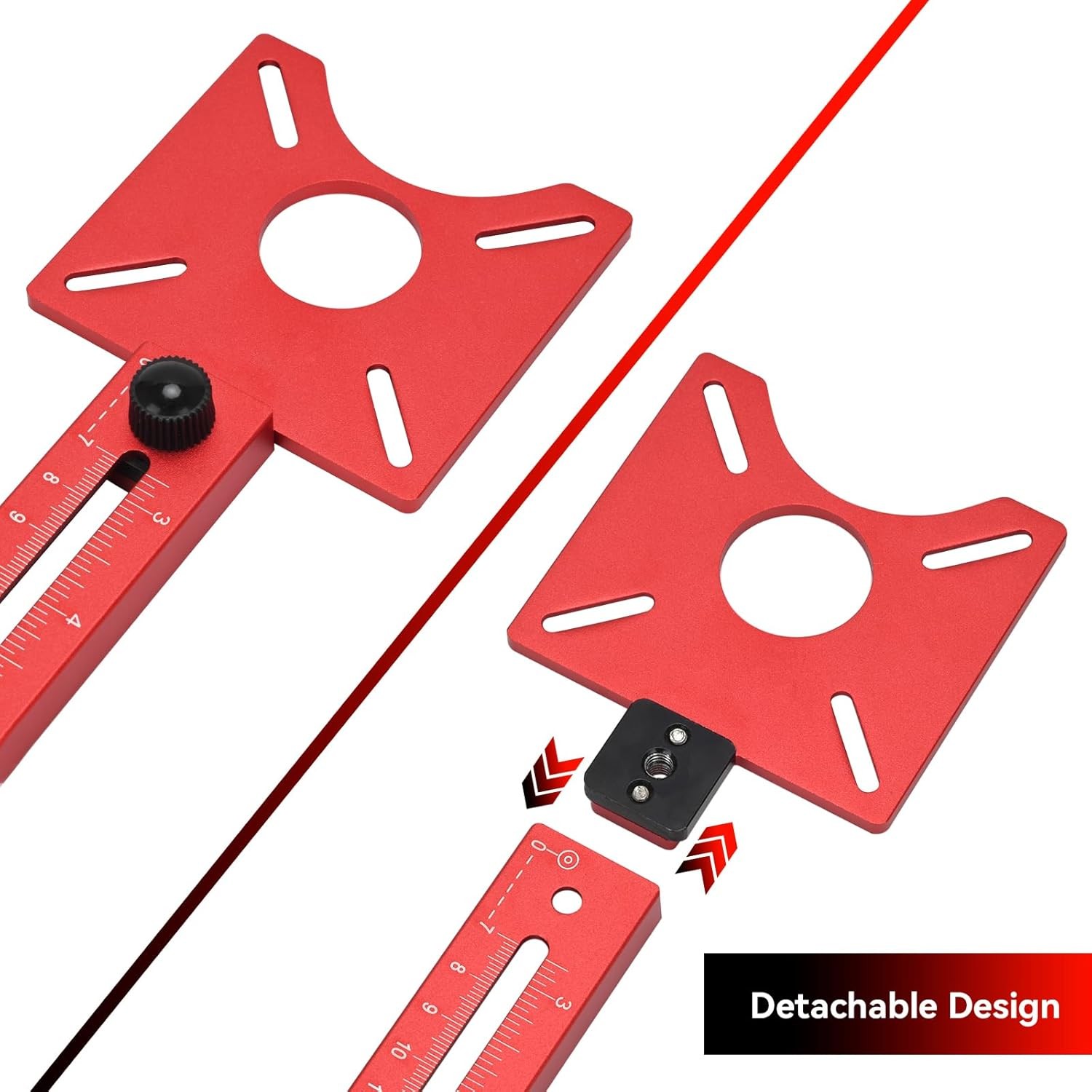 HeavyDuty Wood Router Circle Cutting Guide 15.7″ Dual Scale Inch CM Slotting Jig