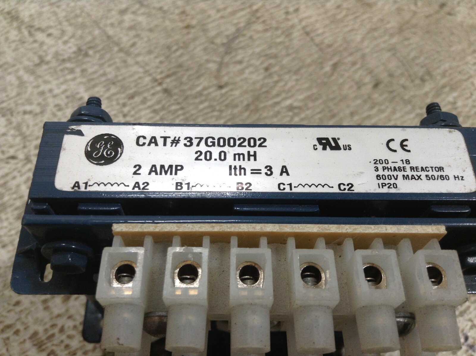 GE General Electric 37G00202 Line Reactor 20.0 mH 2 Amp
