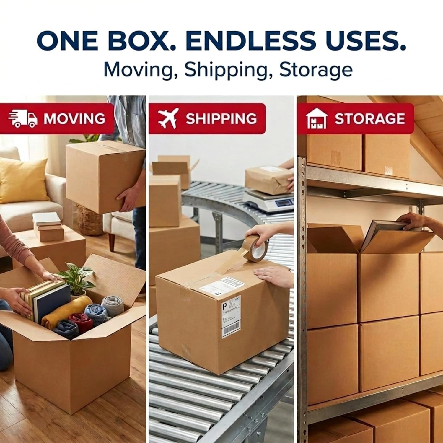 Moving Boxes Medium 18″L x 14″W x 12″H 10-Pack | Corrugated Cardboard Box for…