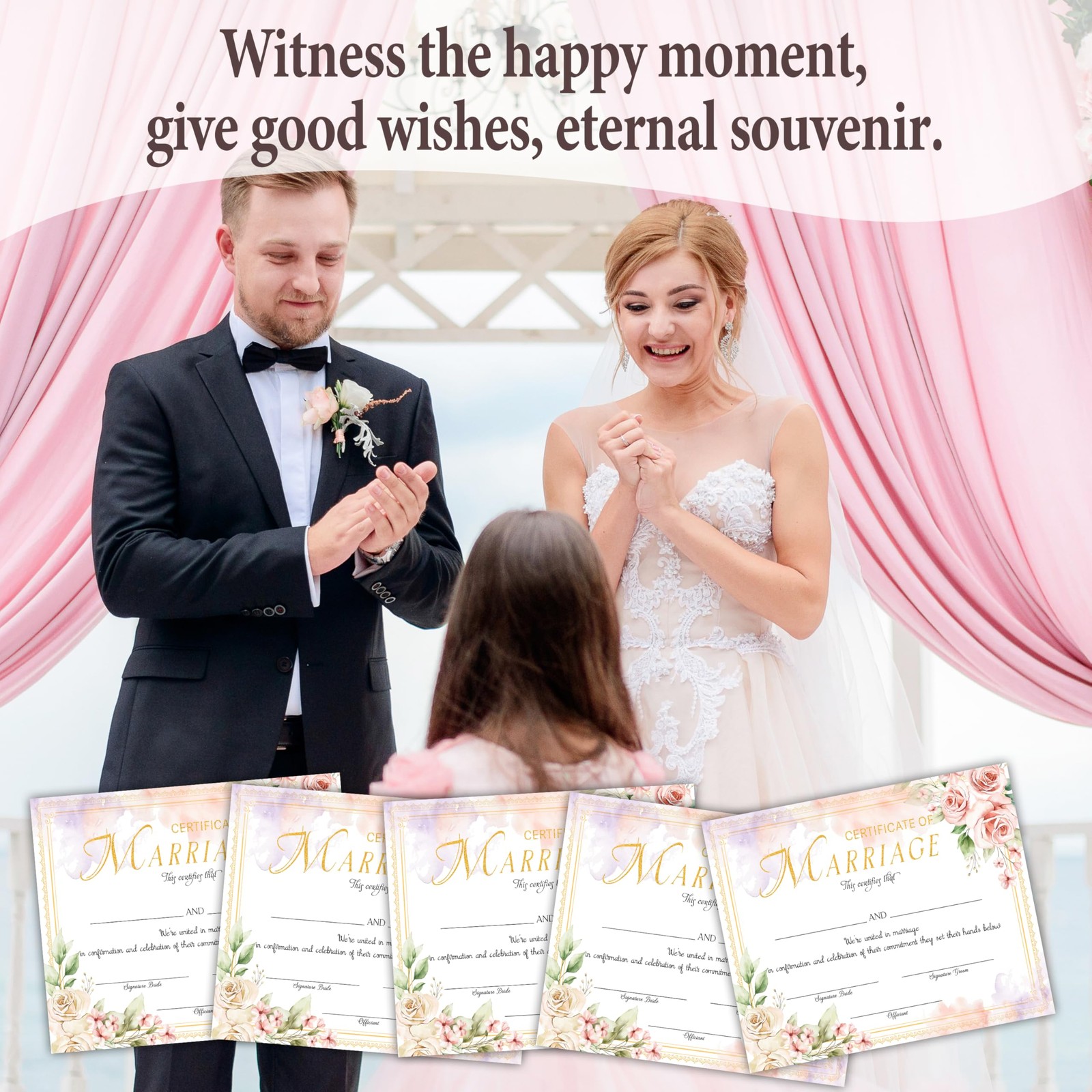 Floral Marriage Certificates, Wedding Certificate for Wedding Ceremony Propos