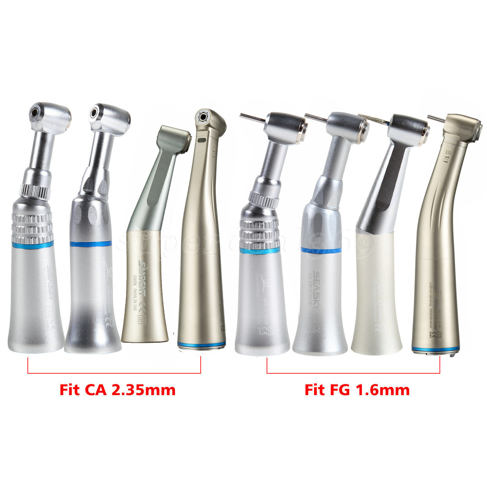 NSK Style Dental LED /No LED Contra Angle Handpiece fit FG1.6mm/CA2.35mm Burs dr