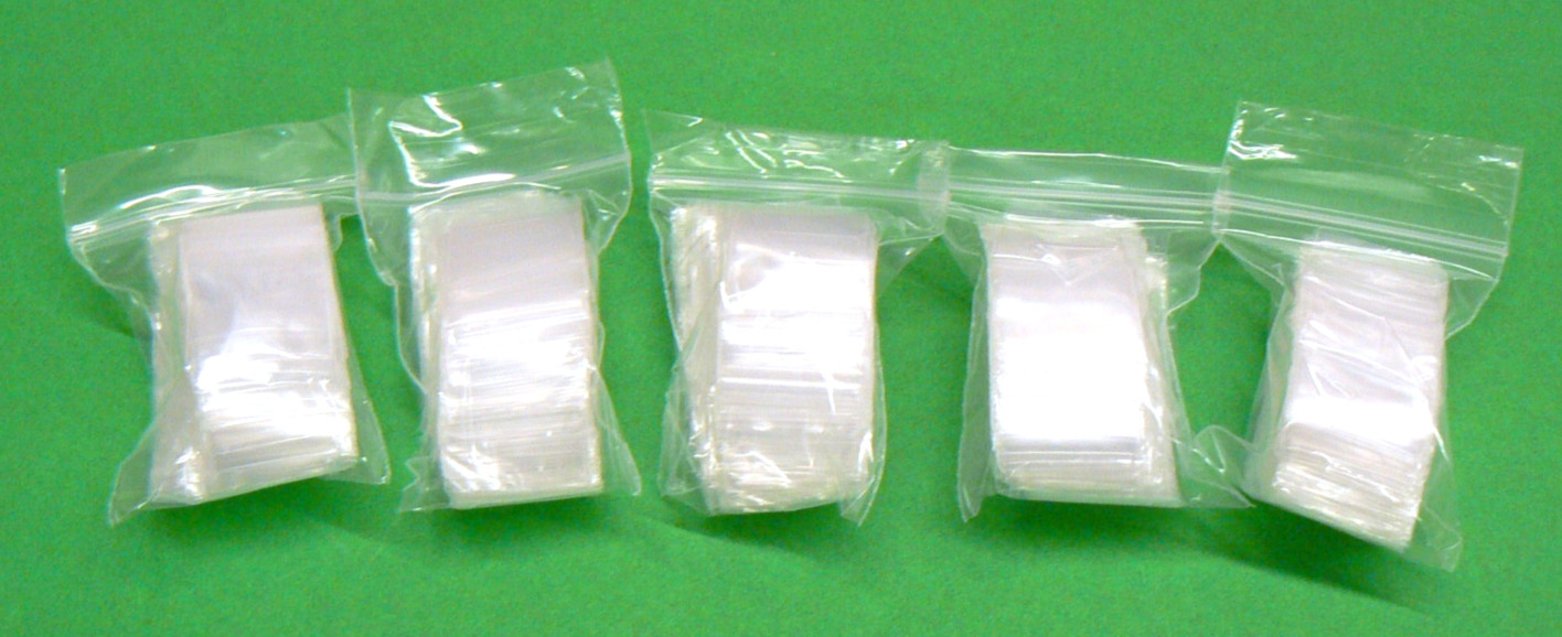 1″x1″ Poly Bags 2mil Clear Reclosable 500 Small 1″ Square Mini Baggies 1×1 Size