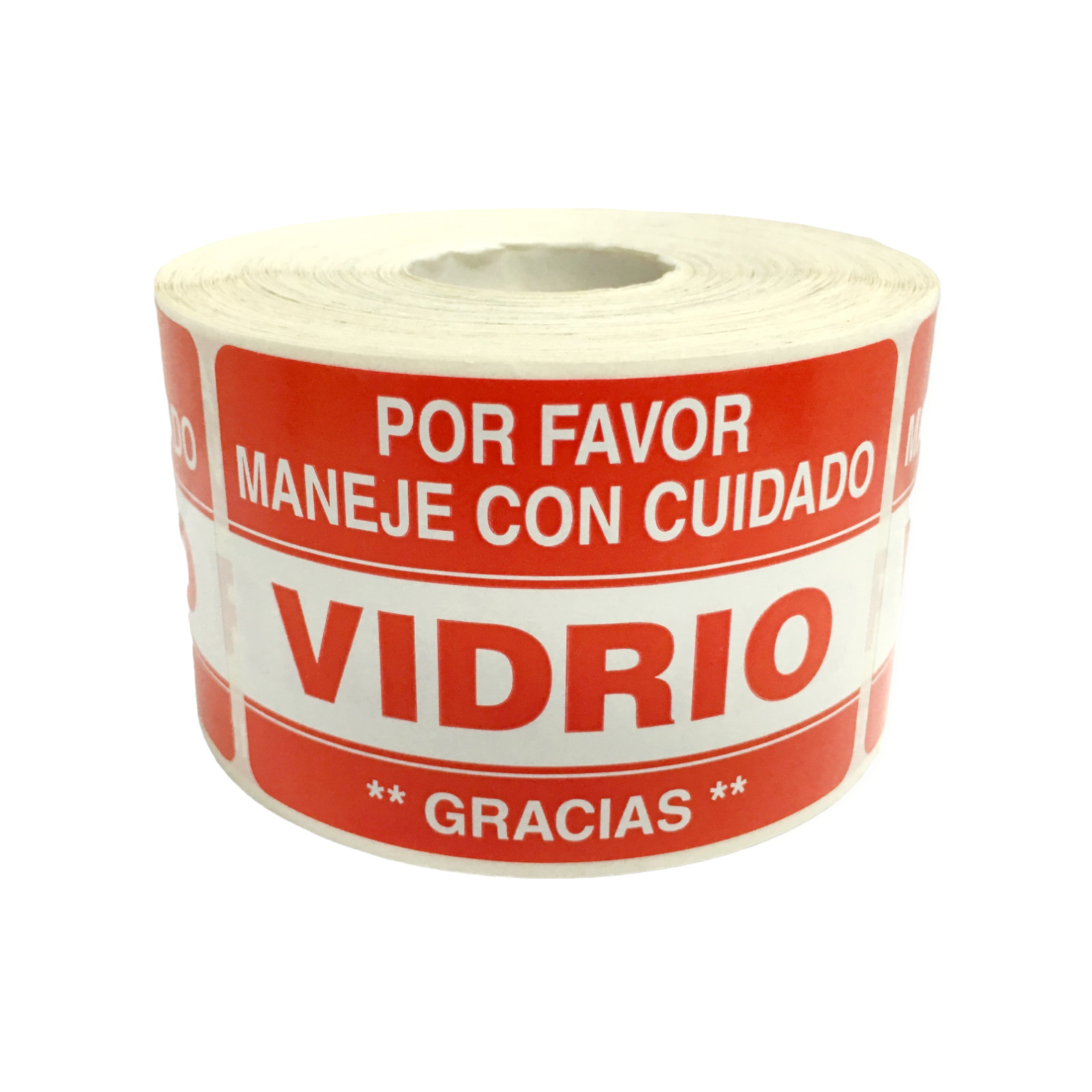 2×3 Vidrio Maneje Cuidado Labels Spanish Fragile Glass Adhesive 500 Stickers