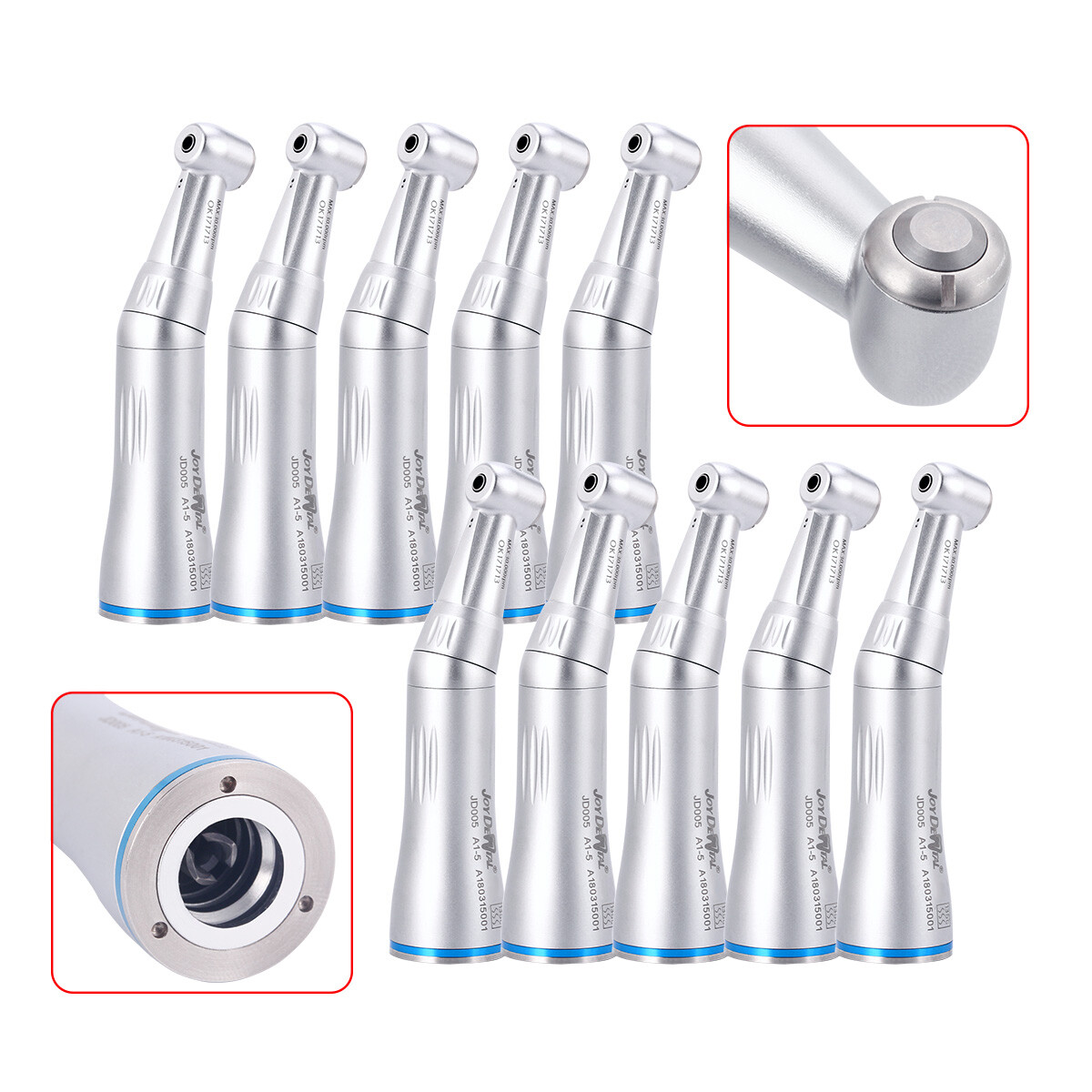 AZDENT Dental Contra Angle Inner Water Spray Slow Speed Handpiece Push Button