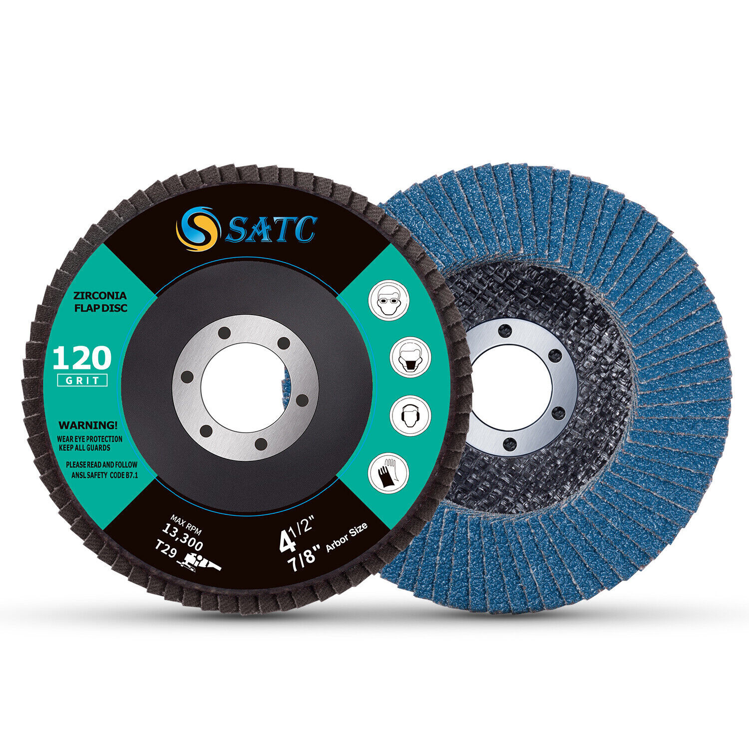 SATC 20x 4.5″ 4-1/2 Flap Disc 40 60 80 120 Grit Angle Grinder Sanding Grinding