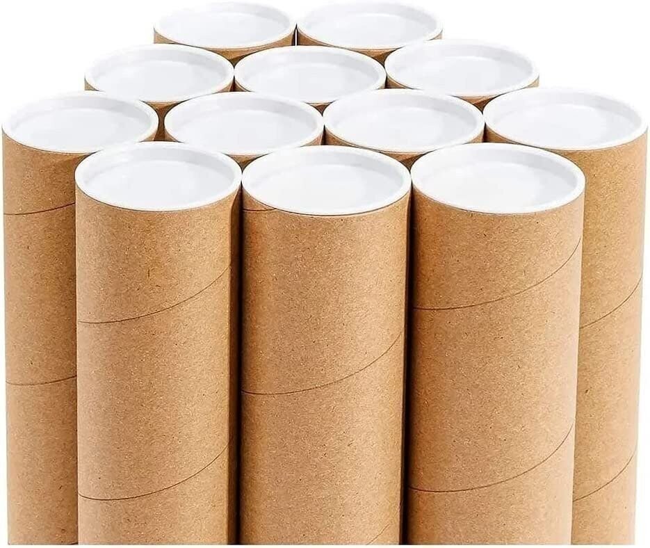 50 – 2″ x 20″ Round Cardboard Shipping Mailing Tube Tubes With End Caps