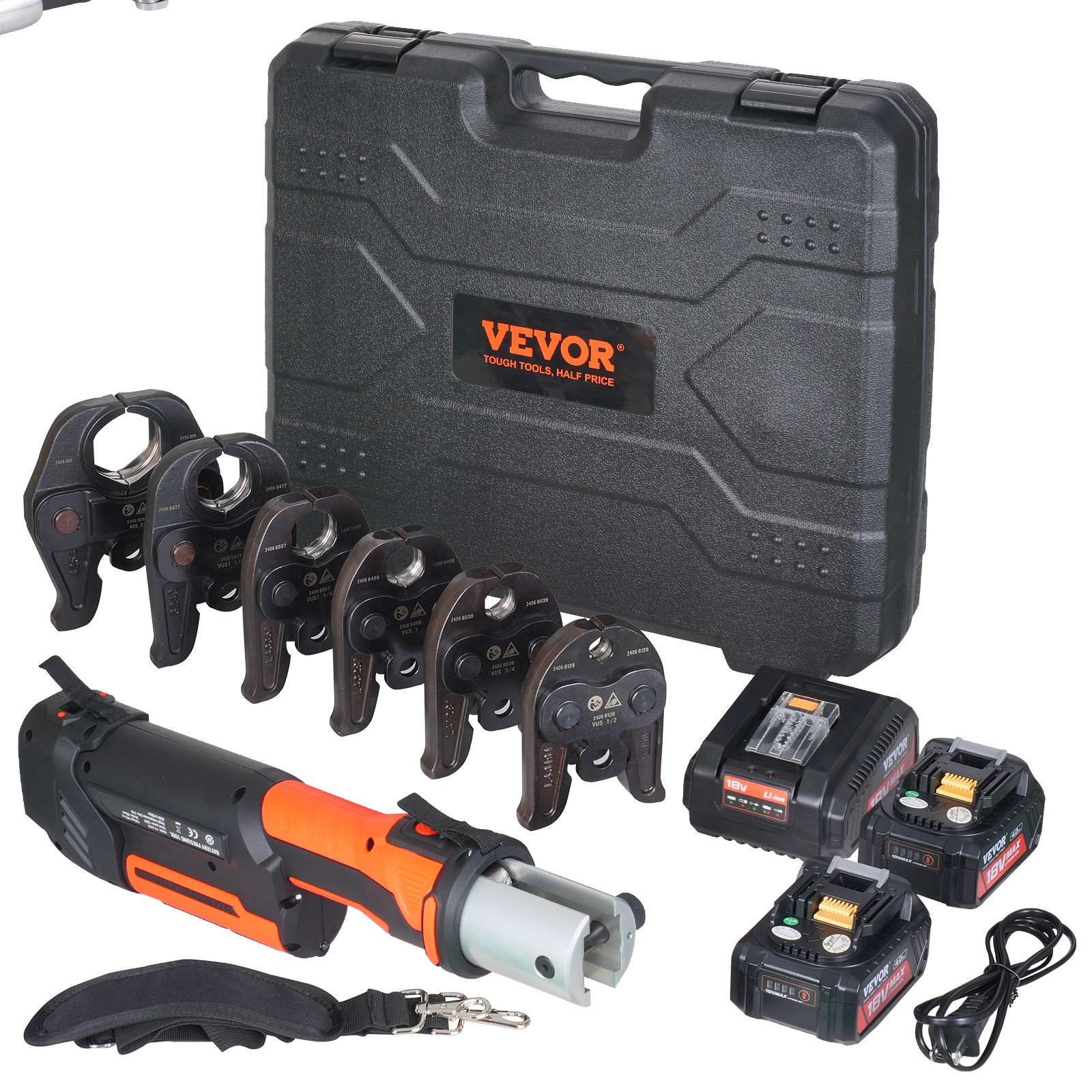 1/2″-2″ Pro Press Tool Pipe Crimping Kit with 6 Jaws DC18V PZ-3240