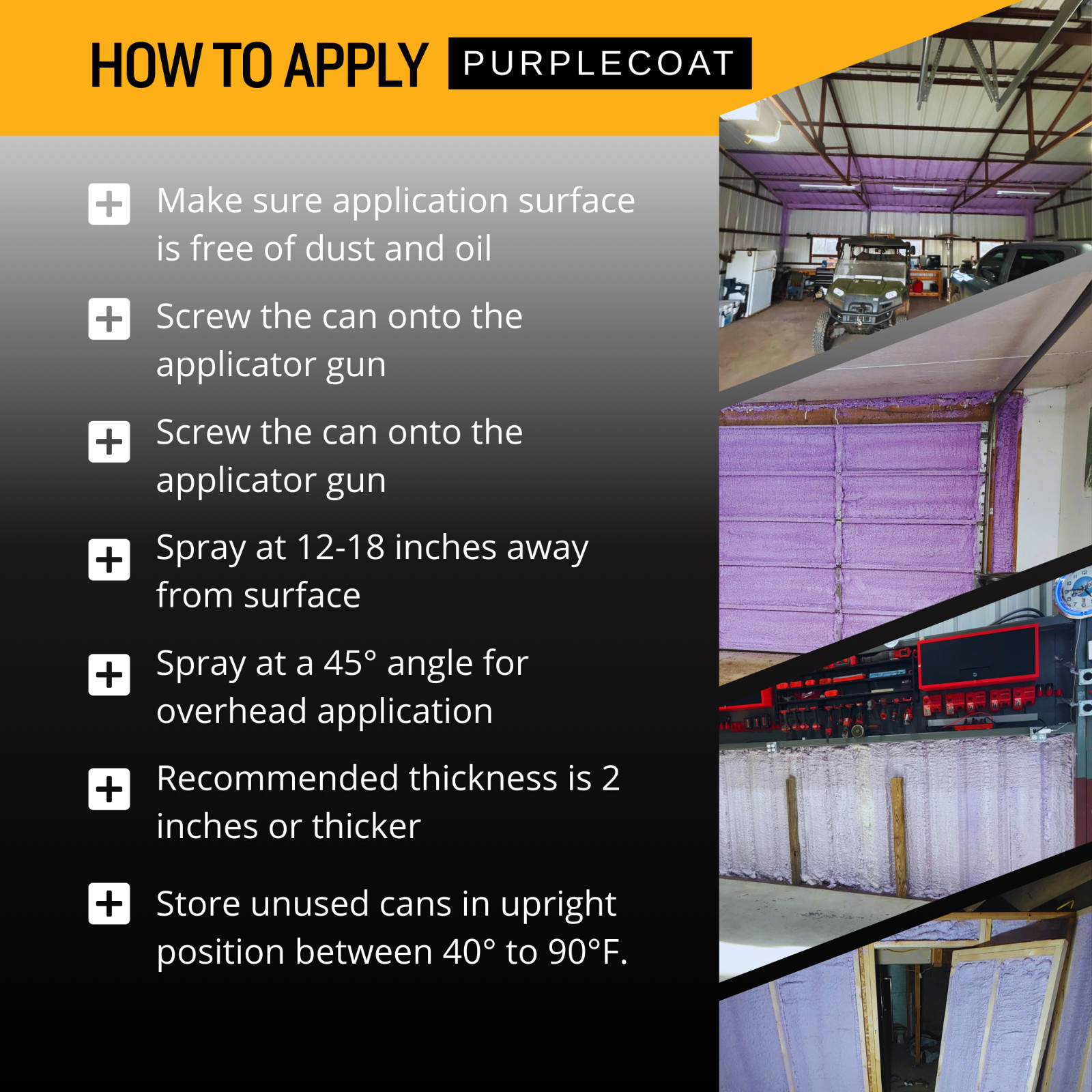 Vega Bond Purplecoat Single Component Closed Cell Spray Foam Insulation -12Packs