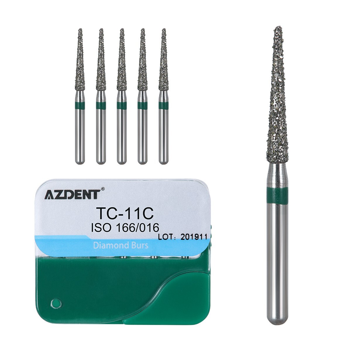 100pcs Dental Diamond Burs Kit for High Speed Handpiece Medium FG 1.6MM AZDENT