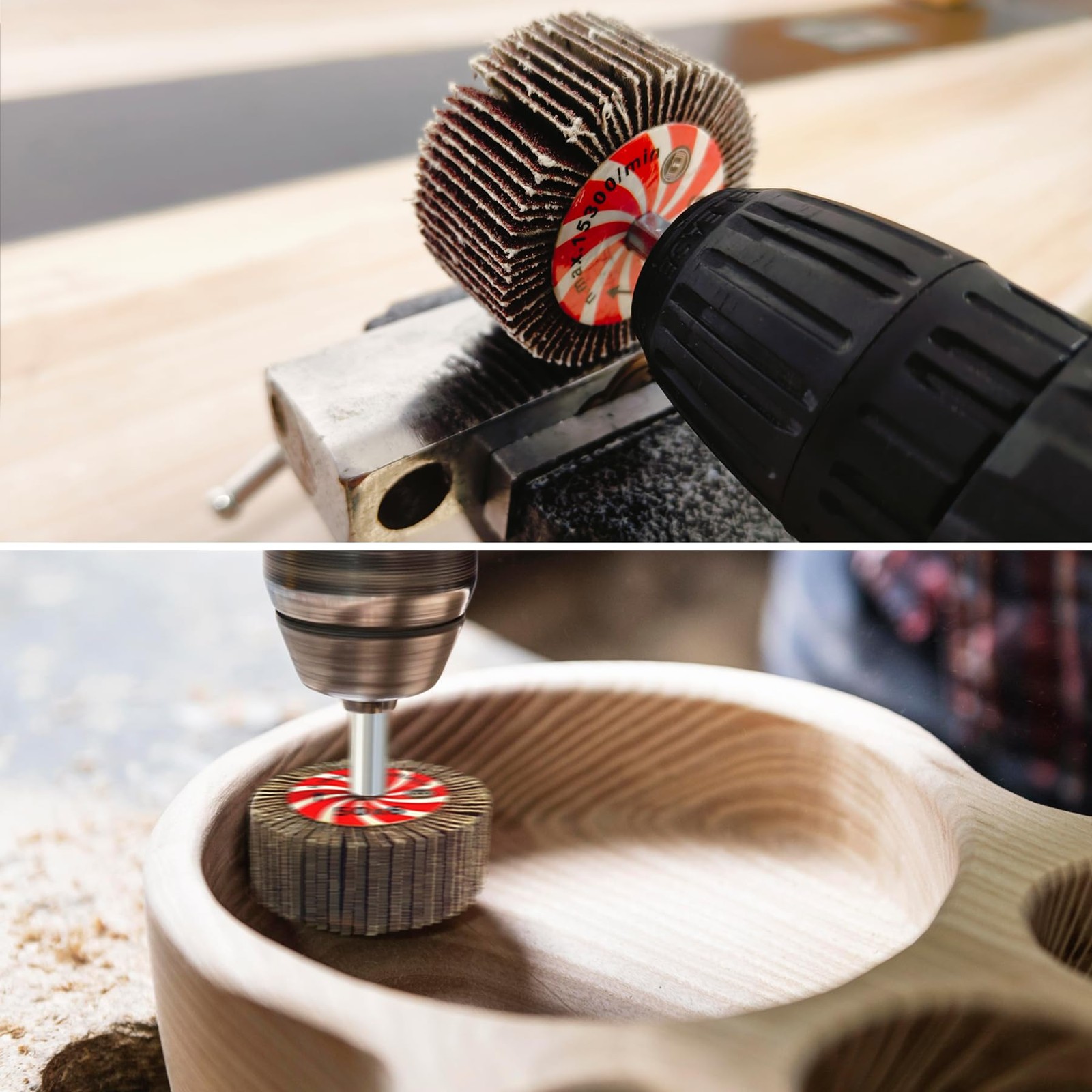 28 Pcs Flap Wheel Sander Set, 60/80/120/240 Grits Sanding Wheel for Drill,1/4…