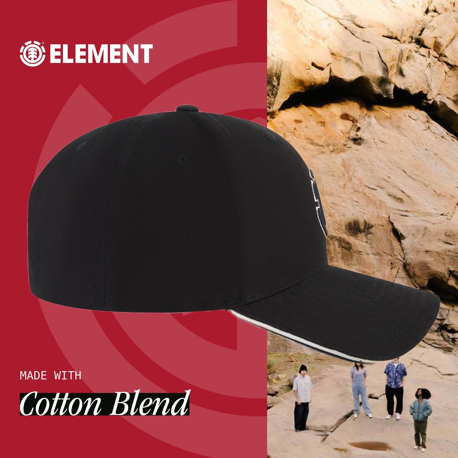 Element Unisex-Adult Element Baseball Hat, Adult Flex Fit Active Sport Cap wi…