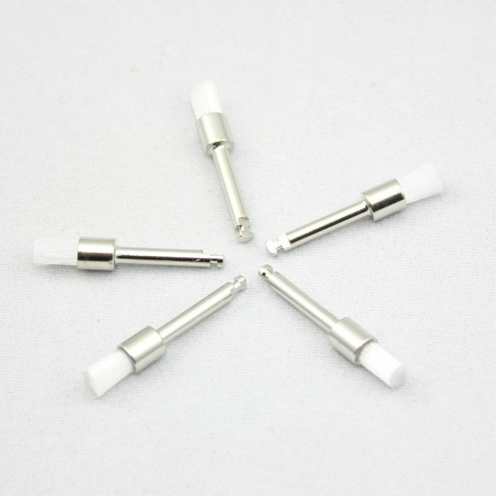 Dental White Nylon Polishing Flat Latch Polisher Prophy Brush Disposable 100 Pcs