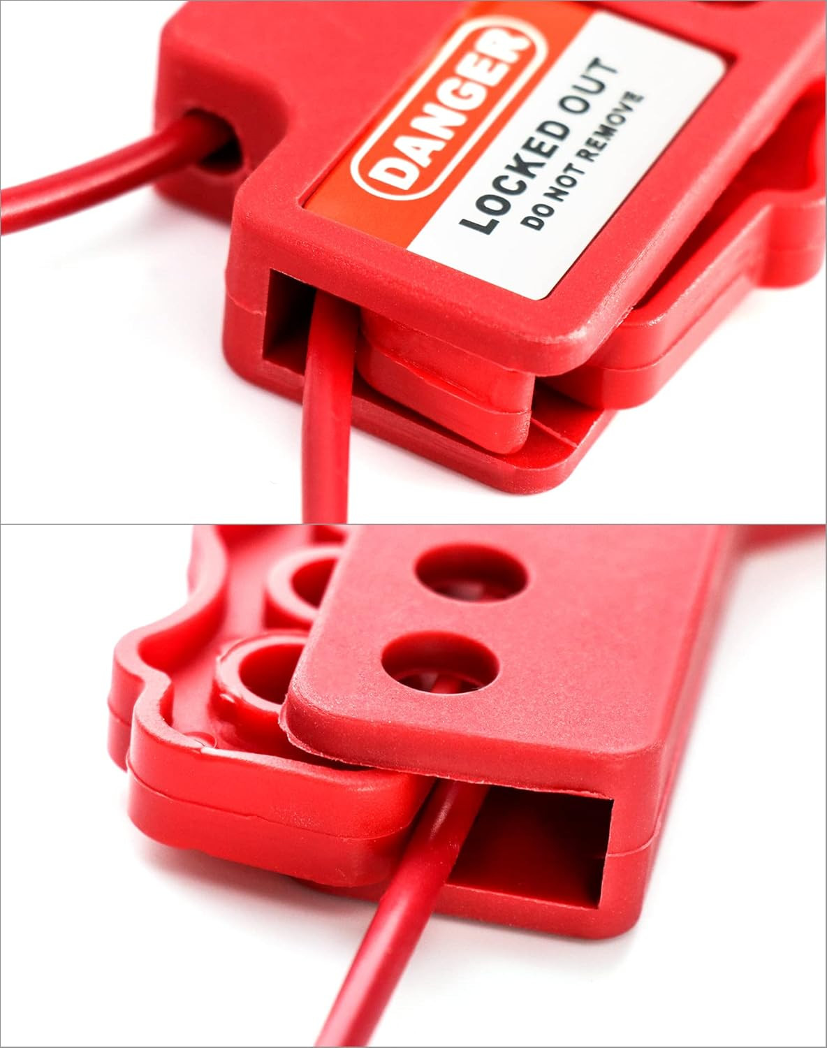 Cable Lockout Bundle 4 Pack 7.9ft 1/8in Steel Cable 6 Hole Safety LOTO