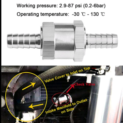 New 10mm 3/8″ Fuel Line Non-Return One Way Air Fuel Oil Check Valve Diesel Gas
