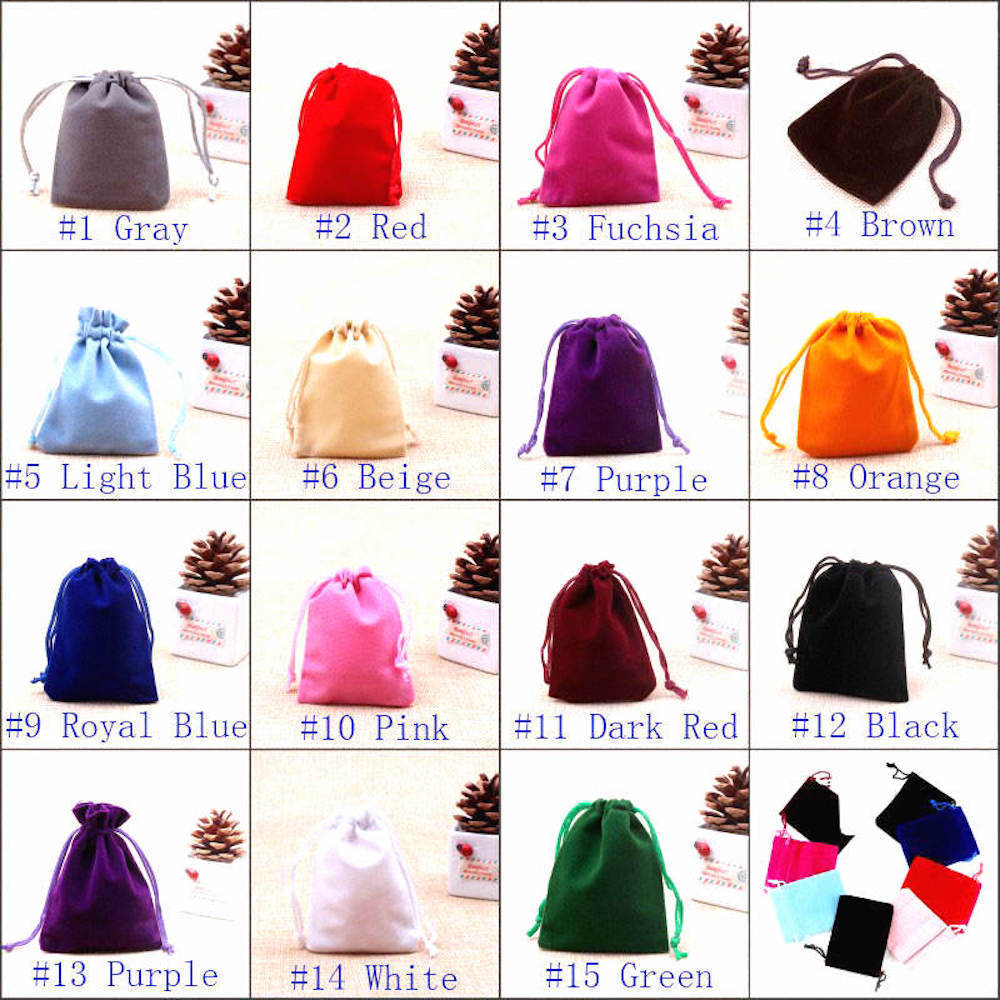 (10 PACK) VELVET BAGS 4″ x 3.5″ plush party favor wedding gift jewelry pouch