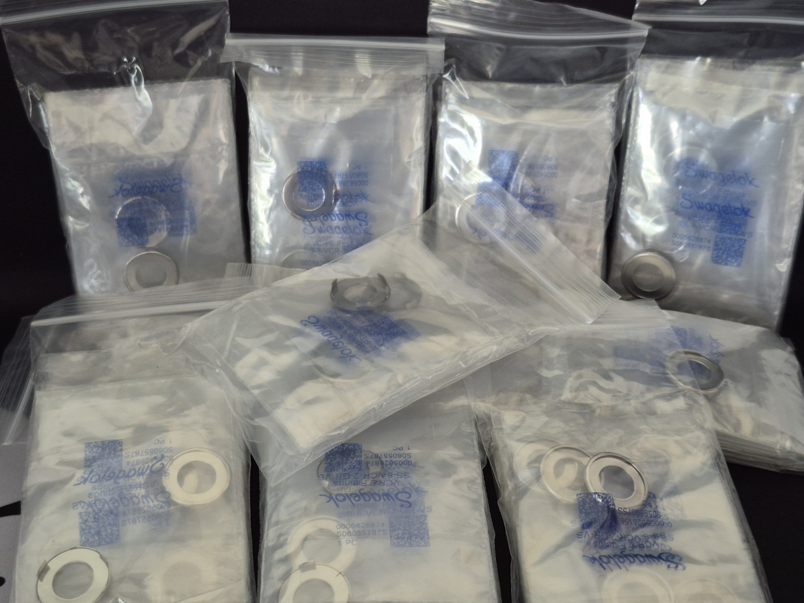 20 Pack – Swagelok 316L Stainless Steel VCR 1/2 in. Gasket SS-8-VCR-2-GR-VS