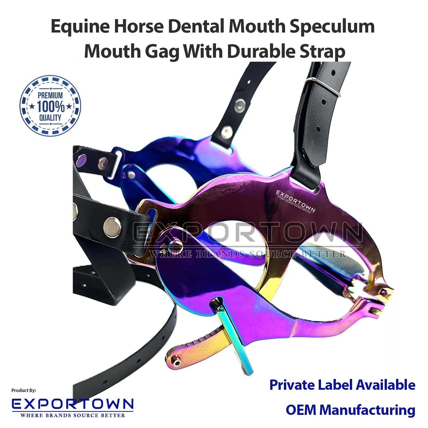Premium multicolor Full Mouth Gag Equine Horse Dental Speculum Durable Straps