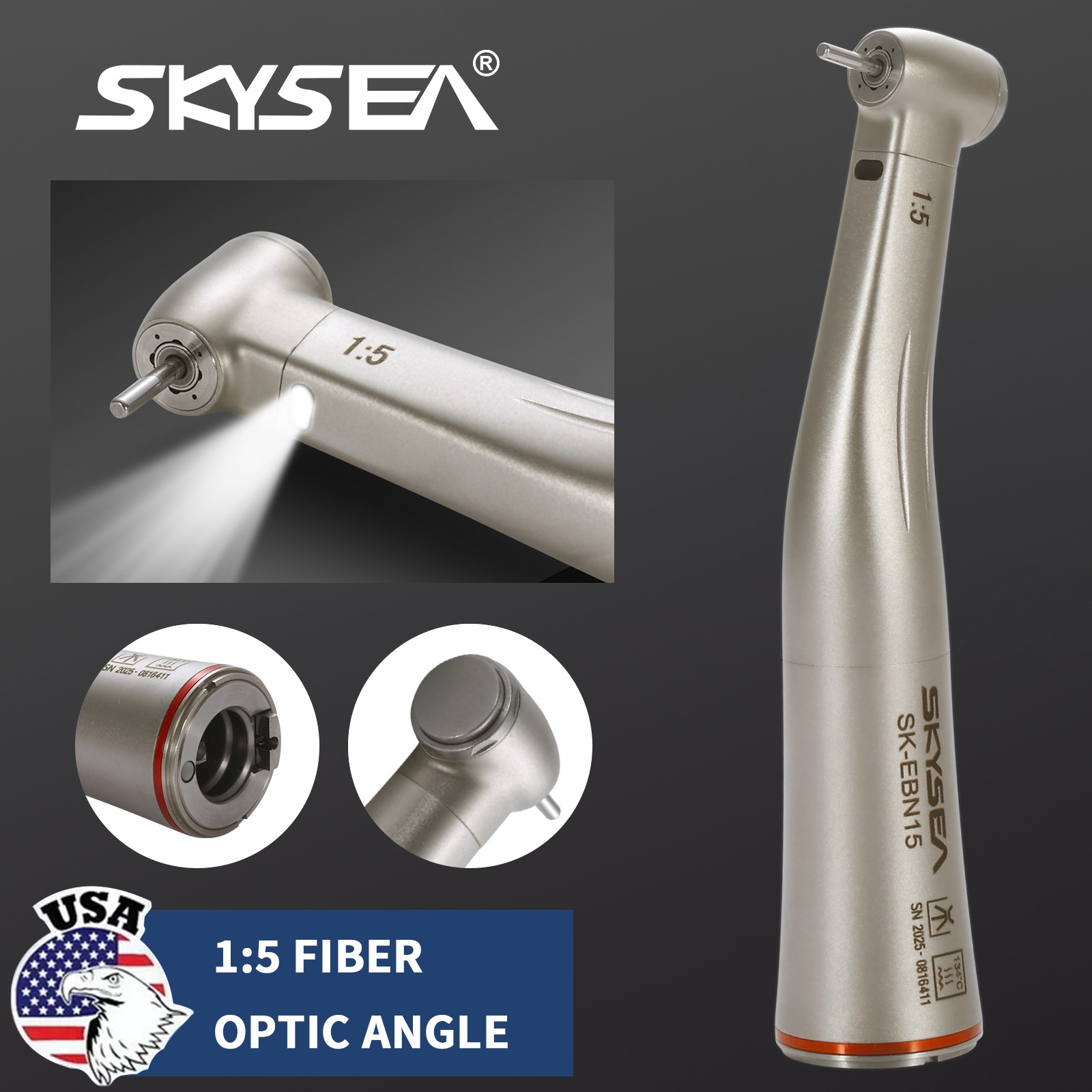 NSK Style Dental Slow Low Speed Handpiece E-type Air Motor Micromotor 4 Holes M4