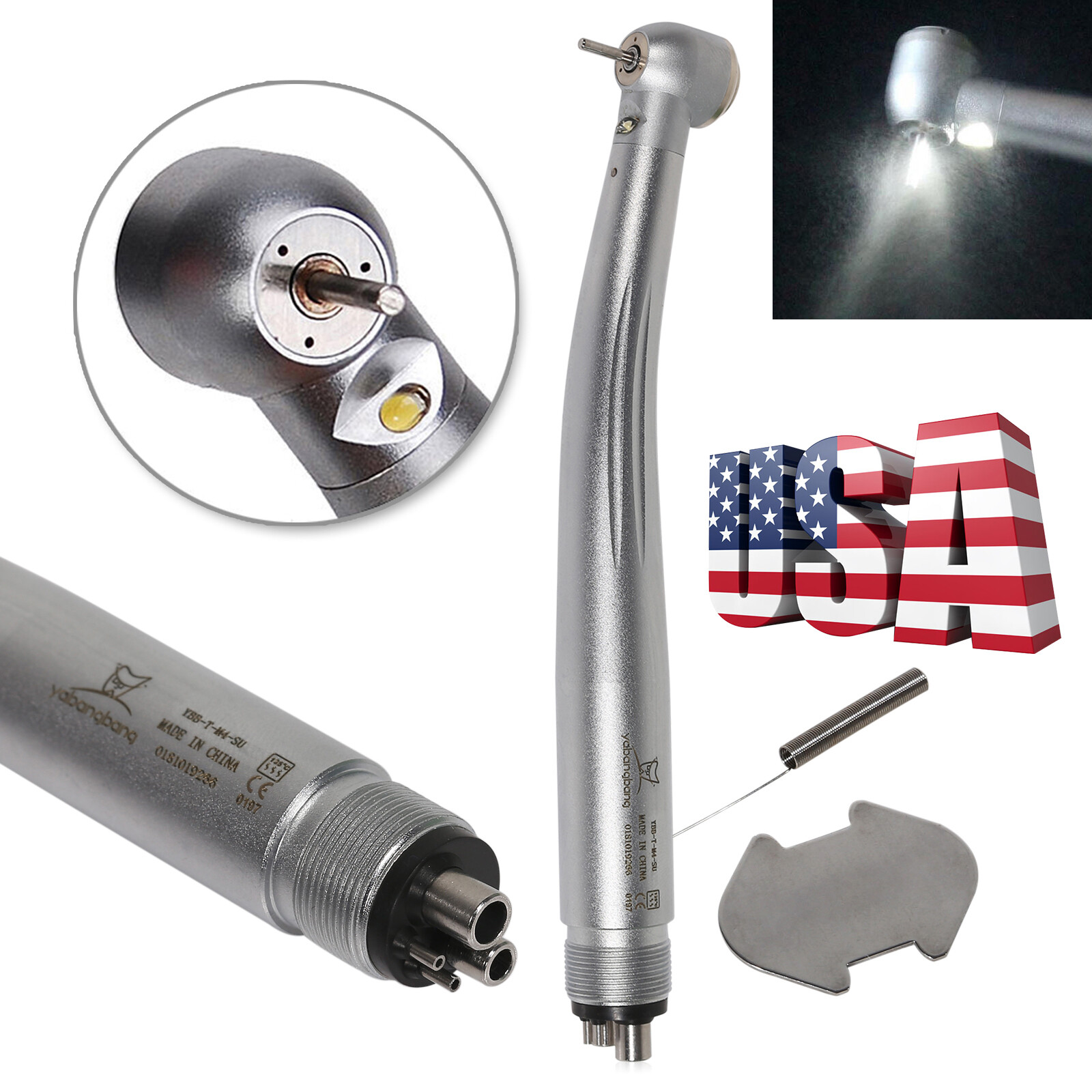 Dental High Speed LED / No-LED Handpiece Turbine / Coupler 4 Hole NSK Style sa