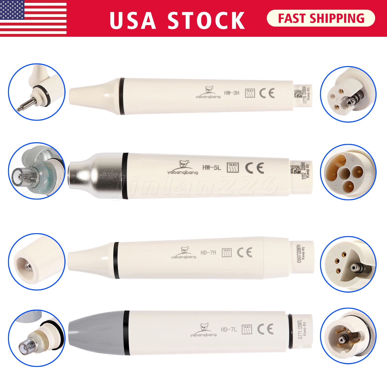 Dental Ultrasonic Piezo Scaler Handpiece LED Fit EMS/SATELEC 135°