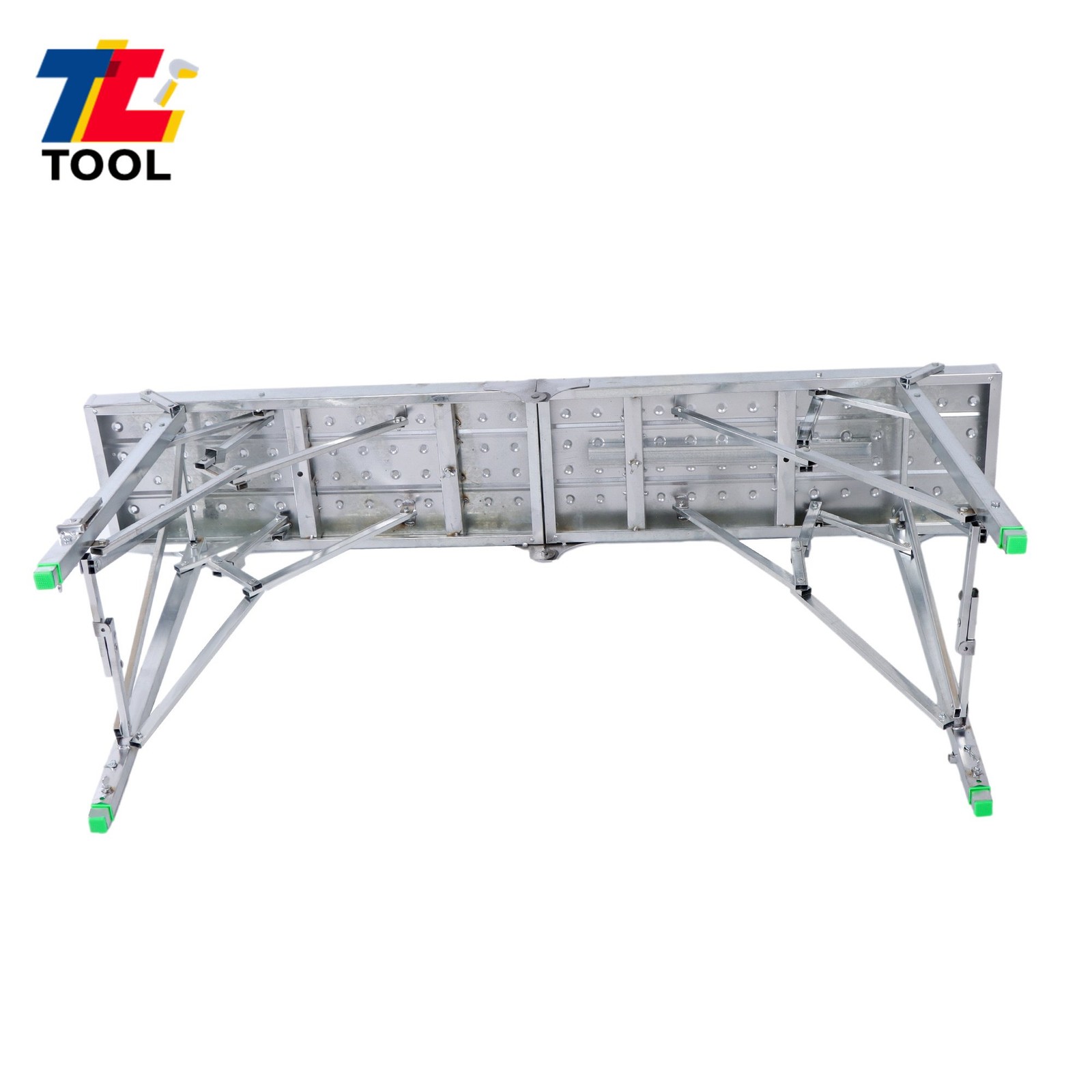 Folding Scaffolding 1.6m Adjustable Lift Height Work Platform Scaffold Aluminum