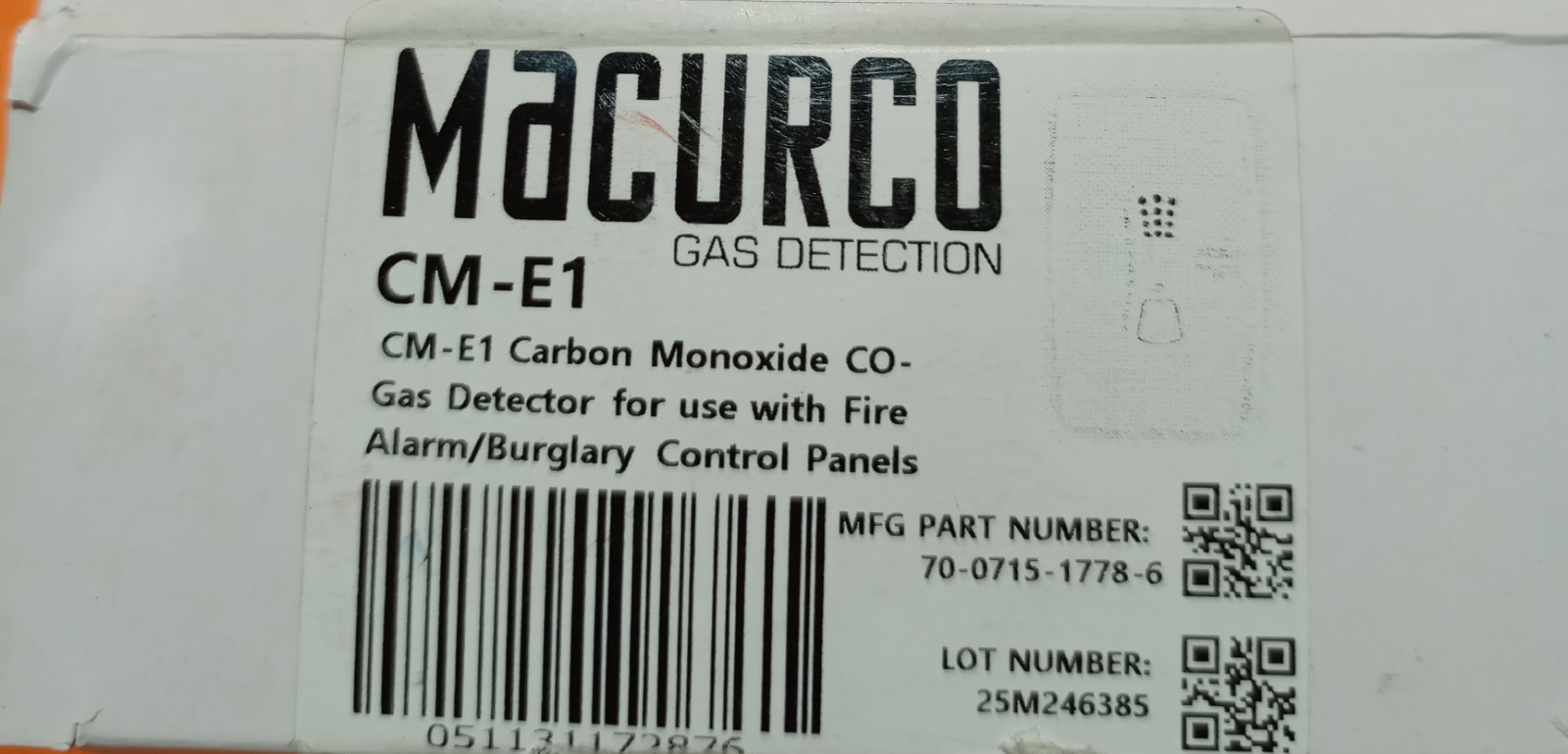 Macurco CM-E1 Gas Detection White