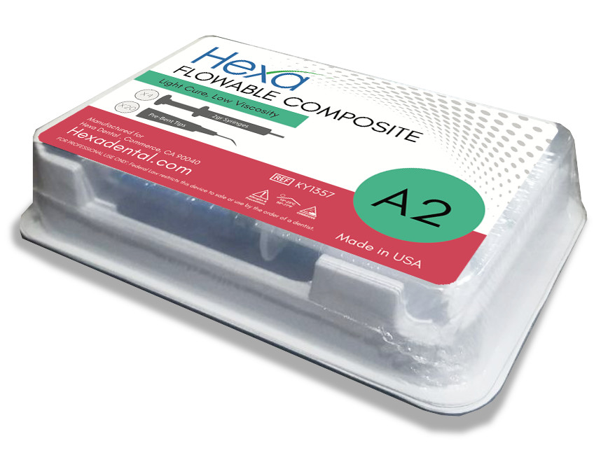 Hexa FLOWABLE COMPOSITE Light Cure Low Viscosity 4x 2g Syringe+ TIPS SALE!