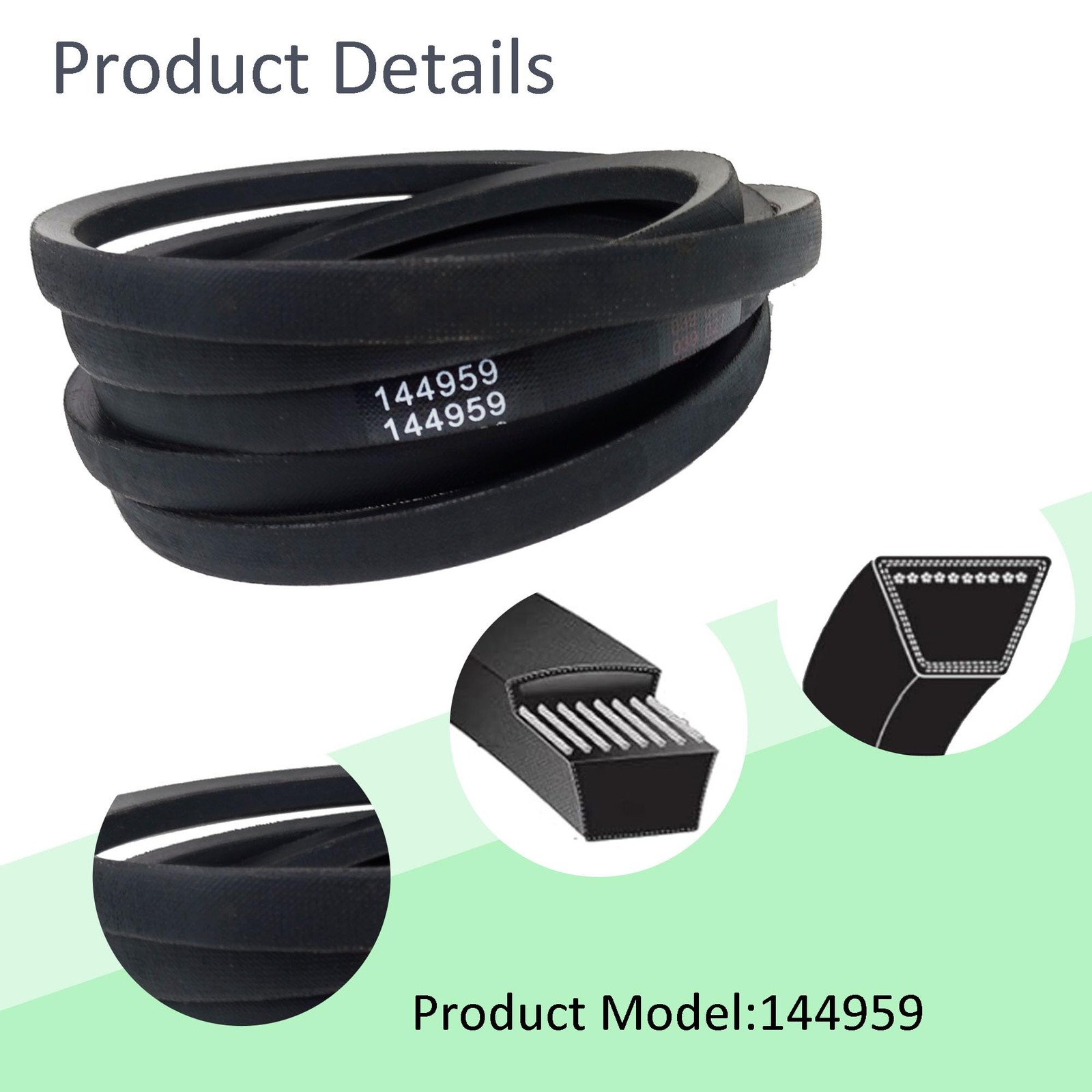 Mower Deck Belt 1/2 x 95.5 HeavyDuty Replacement for 42 Riding Mowers for Lawn