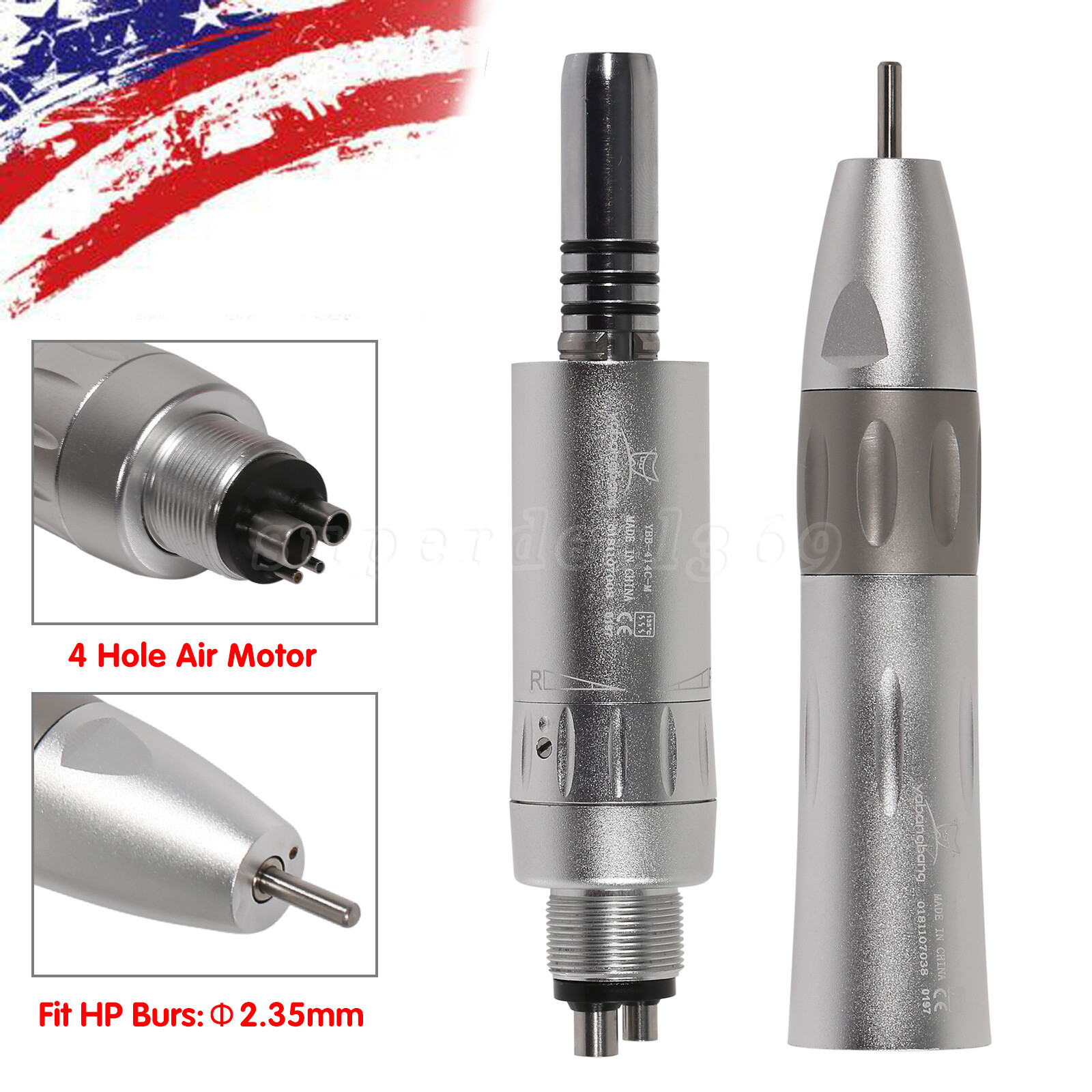 NSK Style Dental Slow Low Speed Handpiece Inner Straight /Air Motor 4Hole dn