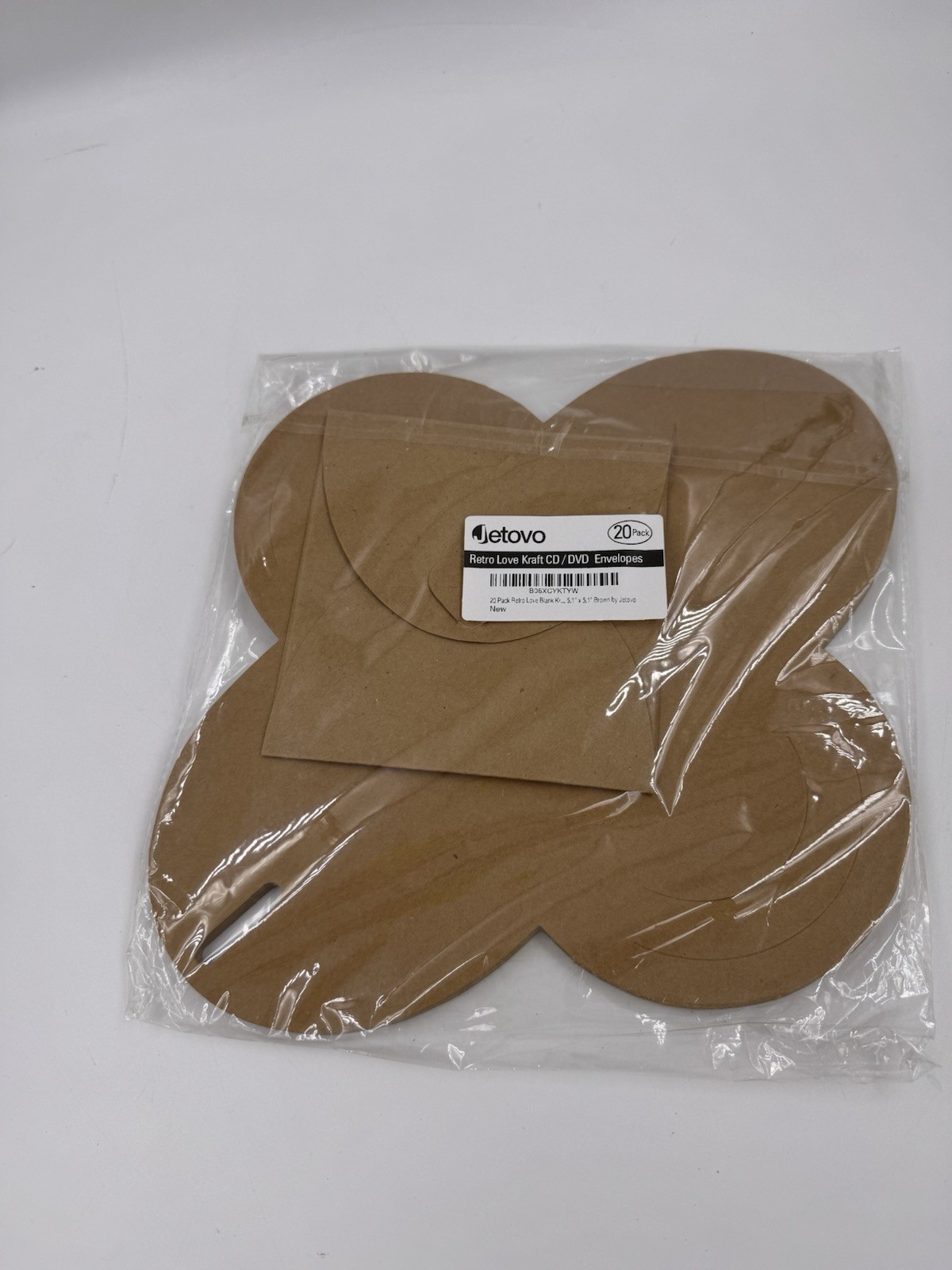 Jetovo Retro Love Kraft CD/DVD Envelopes 20 Pack