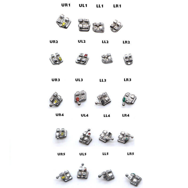 Dental Orthodontic Metal monoblock Bracket Braces Mini Roth 022 345 hooks 50Set